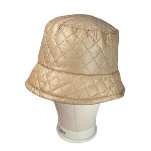 NEW Bucket Hat Beige Tan Quilted Classic Fall Winter One Size 90s Y2K